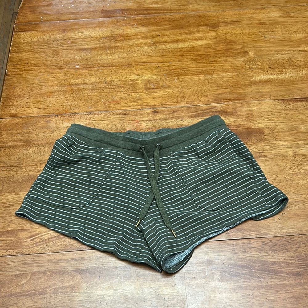 Green and white shorts